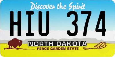 ND license plate HIU374