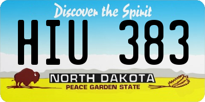 ND license plate HIU383