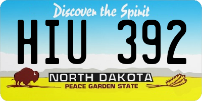 ND license plate HIU392