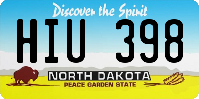 ND license plate HIU398