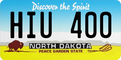 ND license plate HIU400
