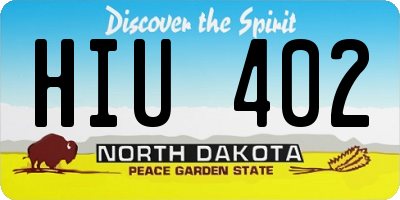 ND license plate HIU402