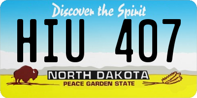 ND license plate HIU407
