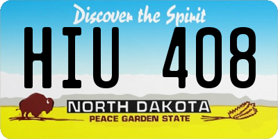 ND license plate HIU408