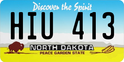 ND license plate HIU413