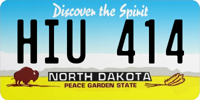 ND license plate HIU414