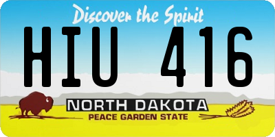 ND license plate HIU416