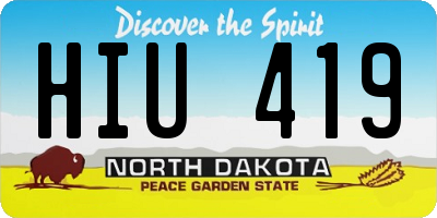 ND license plate HIU419