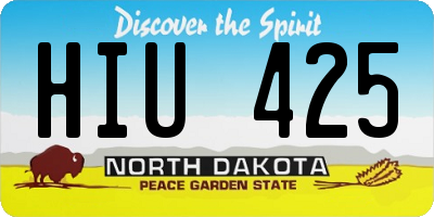 ND license plate HIU425