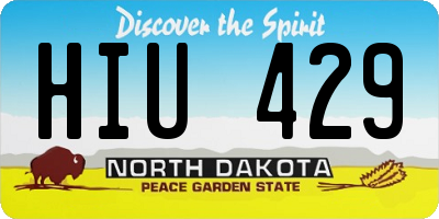 ND license plate HIU429