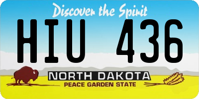 ND license plate HIU436