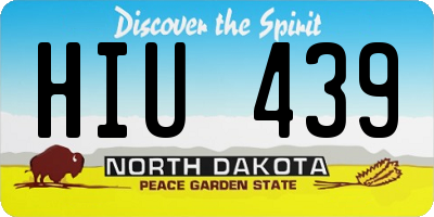 ND license plate HIU439