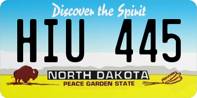 ND license plate HIU445