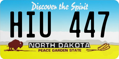 ND license plate HIU447