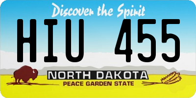 ND license plate HIU455