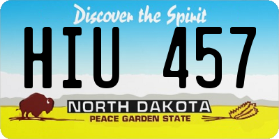 ND license plate HIU457