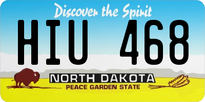 ND license plate HIU468