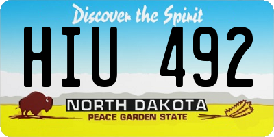 ND license plate HIU492