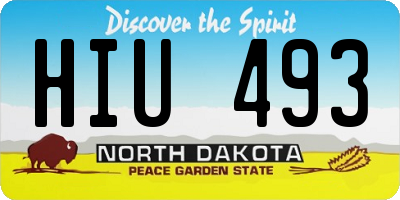 ND license plate HIU493