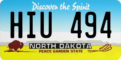 ND license plate HIU494