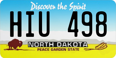 ND license plate HIU498