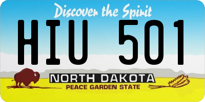 ND license plate HIU501