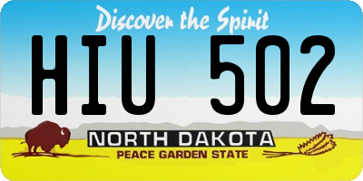 ND license plate HIU502