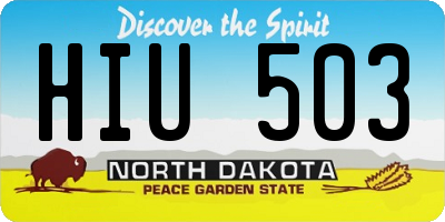 ND license plate HIU503