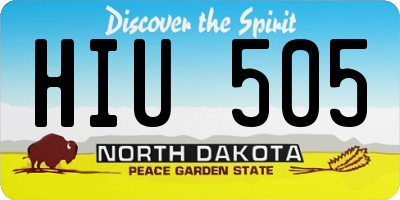 ND license plate HIU505