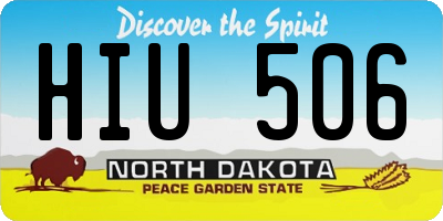 ND license plate HIU506