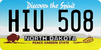 ND license plate HIU508