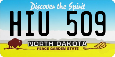 ND license plate HIU509