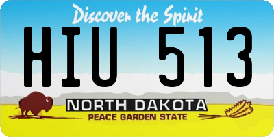 ND license plate HIU513