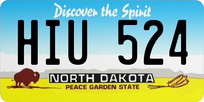 ND license plate HIU524