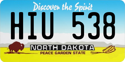 ND license plate HIU538