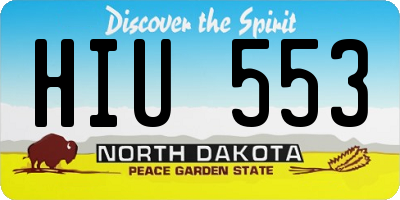 ND license plate HIU553
