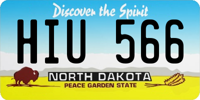 ND license plate HIU566