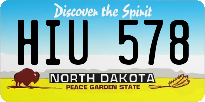 ND license plate HIU578