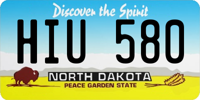 ND license plate HIU580