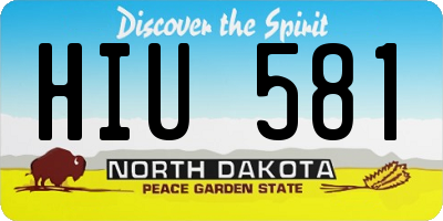 ND license plate HIU581