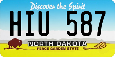 ND license plate HIU587