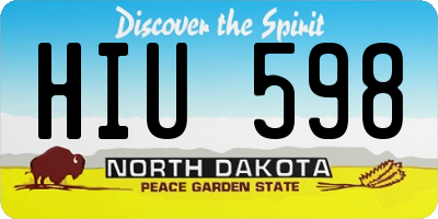 ND license plate HIU598
