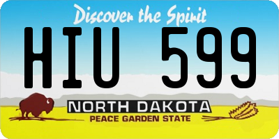 ND license plate HIU599