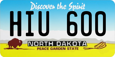 ND license plate HIU600