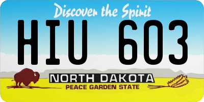 ND license plate HIU603