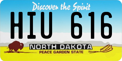 ND license plate HIU616