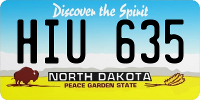 ND license plate HIU635