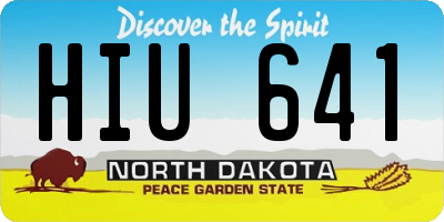 ND license plate HIU641