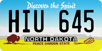 ND license plate HIU645