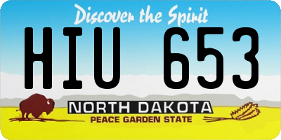 ND license plate HIU653